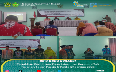 Teguhkan Komitmen Zona Integritas, Kepala MTsN Tarakan Teken Perkin & Pakta Integritas 2026