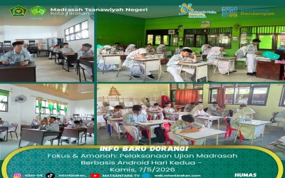Fokus dan Amanah: Pelaksanaan Ujian Madrasah Berbasis Android Hari Kedua