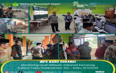Monitoring Level Wilayah: Kakanwil Kemenag Kaltara Tinjau Pelaksanaan TKA