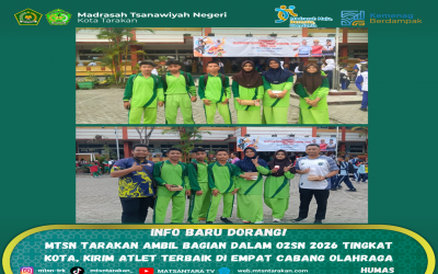 MTsN Tarakan Ambil Bagian dalam O2SN 2026 Tingkat Kota, Kirim Atlet Terbaik di Empat Cabang Olahraga
